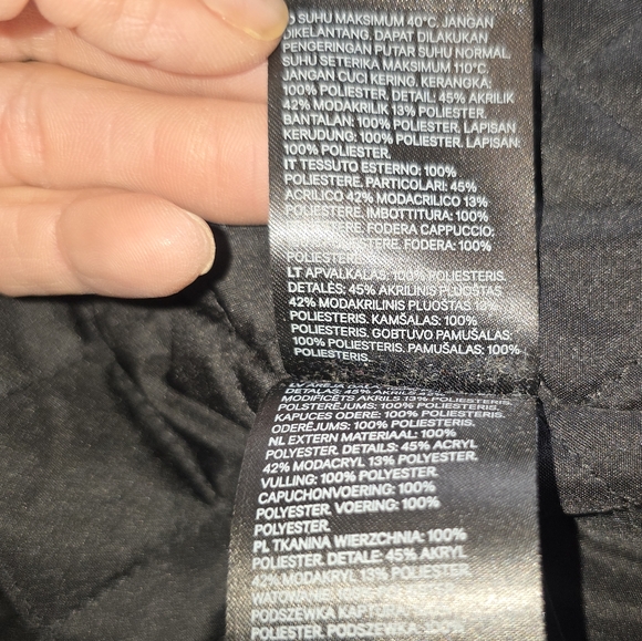 H&M Faux Fur Hooded Green Parka Coat Women’s S‎ Long Quilted Winter Jacket - Picture 16 of 16